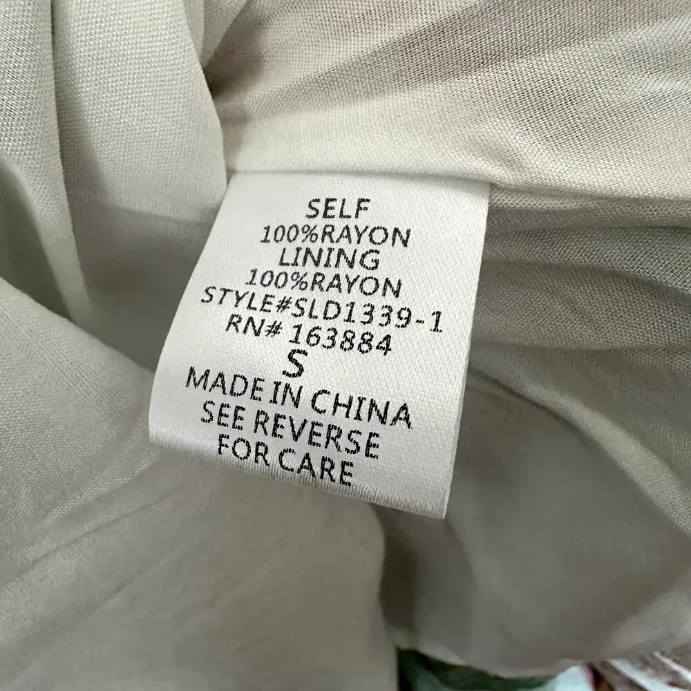 NWT Sweet Lemon Midi Sundress Adjustable Strap Mint Green Tropical Size Small